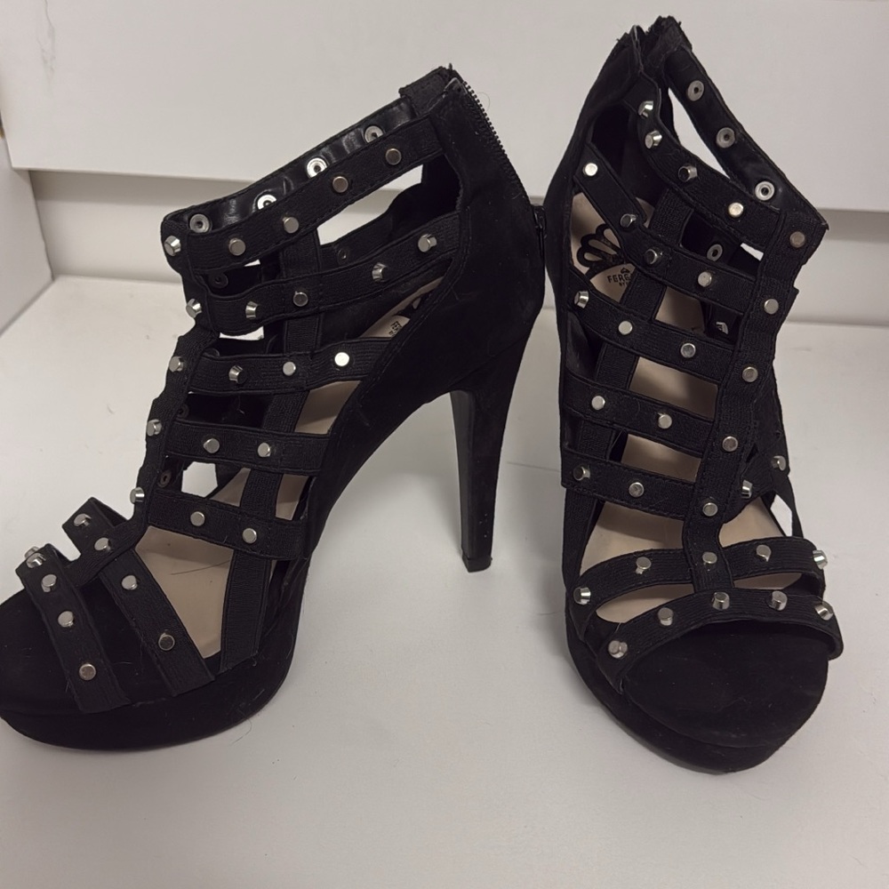 Black Strappy Heeled Sandals